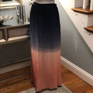Cynthia Rowley baby/peach pleated ombré maxi skirt